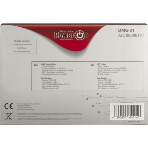 Inter-Tech DMG-31 Intern WLAN 300 Mbit/s - Afbeelding 3